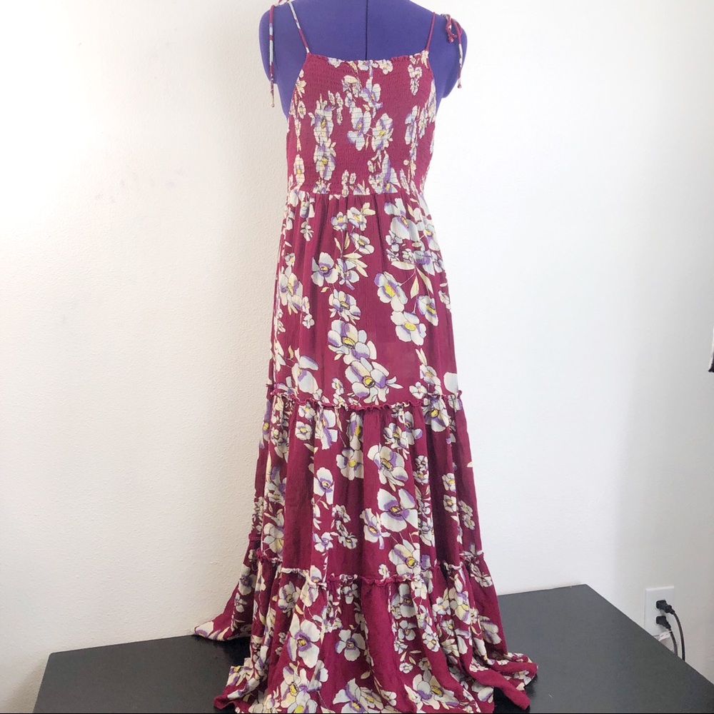 Free People Red Floral Boho Maxi Dress - Picture 1 of 8